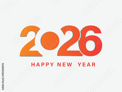 Obraz na plátně Playful 2026 New Year Design with Orange and Red Circle Numbers