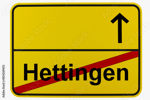 Illustration eines Ortsausgangsschildes von Hettingen in Baden-Württemberg	