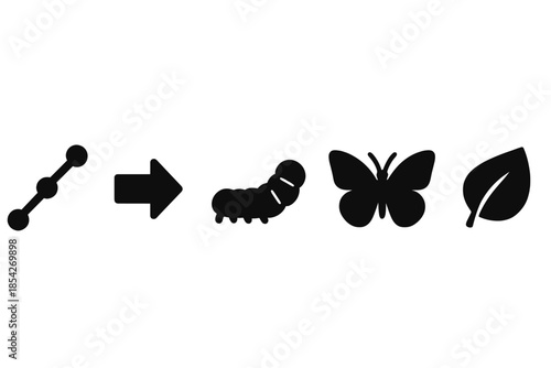 Transformation Icons Series. Solid style icons of universal wayfinding devices: beacon, directional sign, path marker, arrow