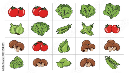 Fresh and Colorful Vegetables A Diverse Collection of Tomatoes, Lettuce, and More