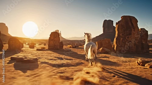 Majestic Desert Landscapes - A Journey Through Monument Valley at Sunset.