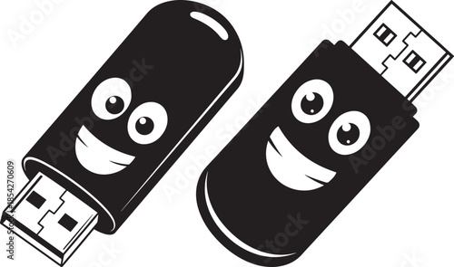 Funny flash drive cartoon characters