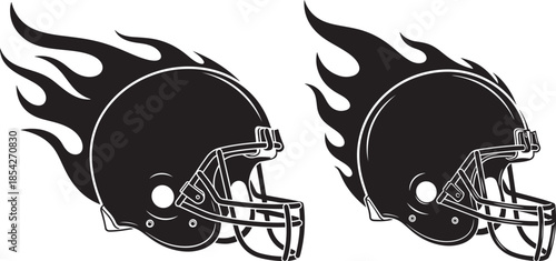 Football helmet fire sport vector