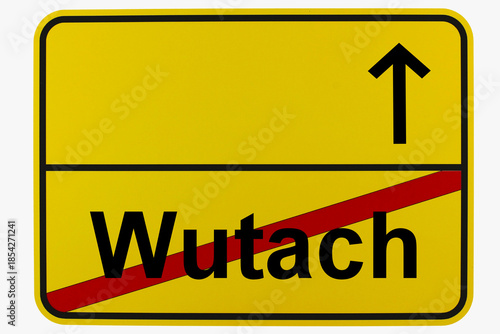 Illustration eines Ortsausgangsschildes von Wutach in Baden-Württemberg	