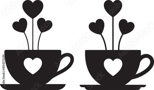 Coffee cup with heart shape concept