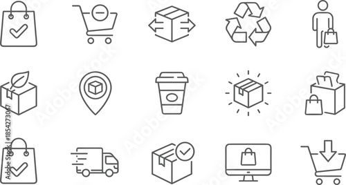 Here are the keywords for the E-commerce/Delivery Icon set, grouped by length, followed by a combined list.