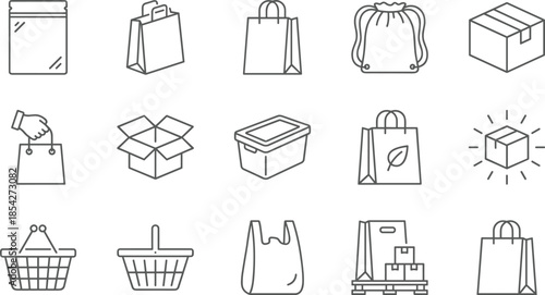 Here are the keywords for the Shopping and Packaging Icon set, grouped by length, followed by a combined list.