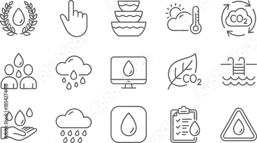 Mega Bundle: Line Icons and Santa Sleigh Vector for Business, AI, Psychology, E-commerce, and Water Quality Concepts