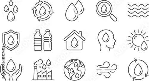 Mega Icon Set: Santa Sleigh, Business, AI, Psychology, Water, E-commerce, Communication, and Quality Control Vector Icons