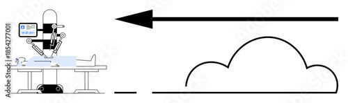 Robotic surgery concept. Robotic surgery integrating precision technology and cloud computing for advanced healthcare solutions. Robotic surgery revolutionizing medical procedures. For healthcare