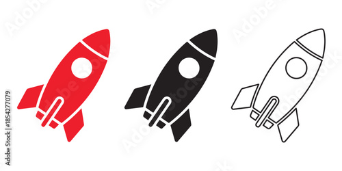 Rockets in Progress: A trio of stylized rockets, poised for launch, symbolize innovation and the quest for new horizons. They embody exploration, progress, and ambition.