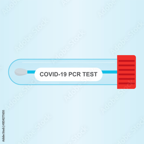 Covid-19 PCR Test Kit. PCR test vector symbols.