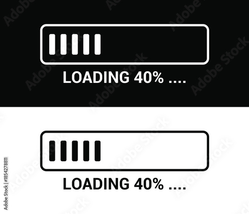 40% Loading Progress Bar download and upload icon Vector design illustration