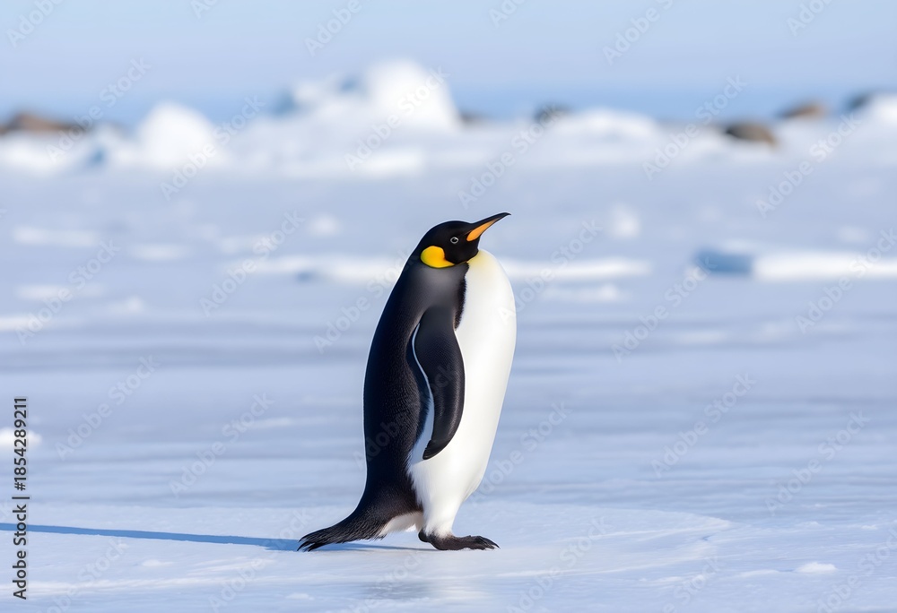 Fototapeta premium A view of Penguins on the Ice