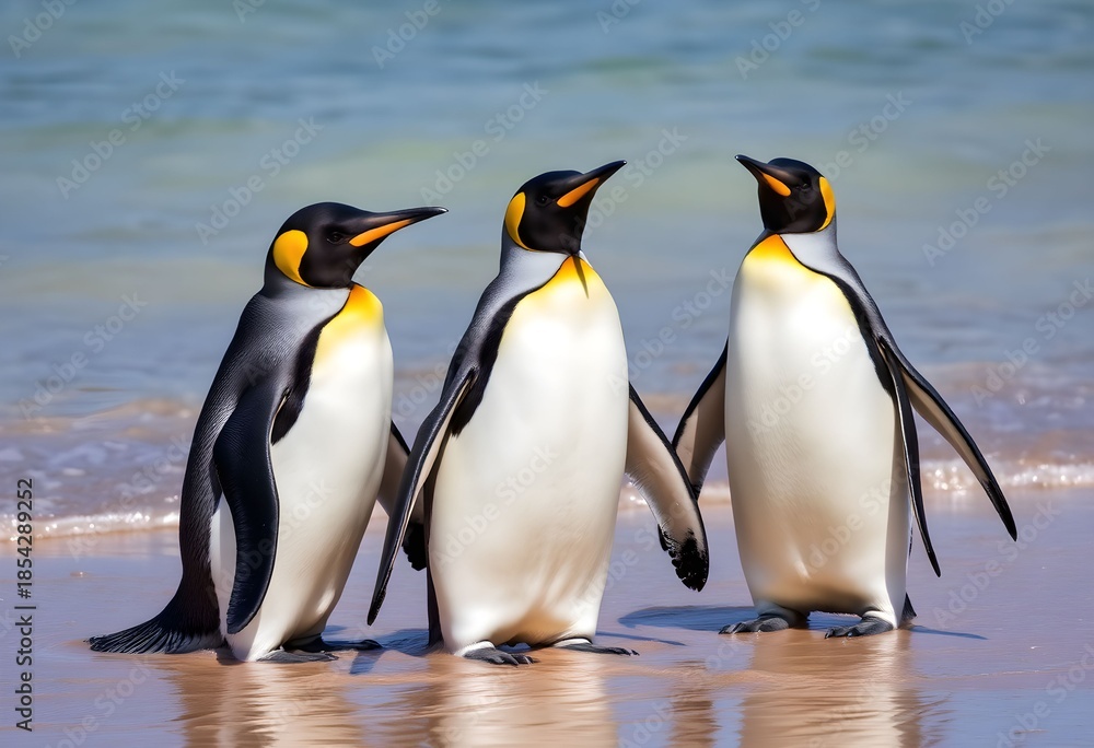 Fototapeta premium A view of Penguins on the Ice
