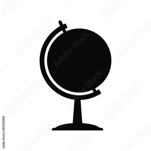 A striking black globe design with a stand a minimalist and bold silhouette