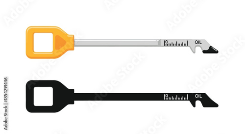 Two automotive oil filter keys one yellow and one black displayed on white