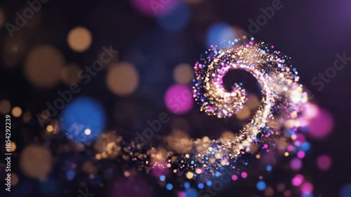 Abstract particle trail with bokeh effect, beautiful background, artistic design, modern style.