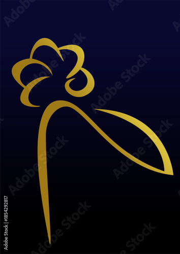 Abstract simple draw of a flower as possible logo or decoration