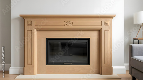 Classic Fireplace: A detailed view of a classic fireplace, meticulously crafted with elegant woodwork and a touch of traditional charm, sets a cozy and inviting atmosphere.