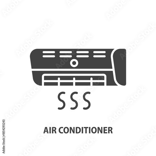 Air conditioner gliph icon. Vector sign.