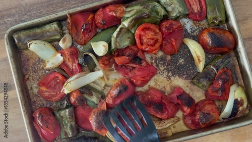 Roasted Peppers, Onions, Garlic  and Tomatoes to Make Salsa