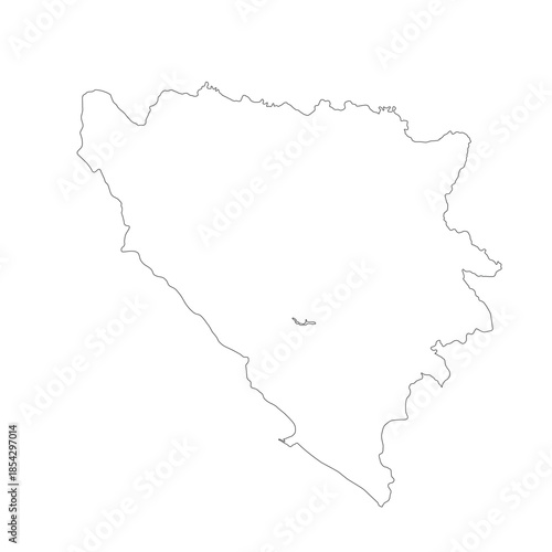 Map of Bosnia and Herzegovina, sign silhouette. World Map Globe. Vector Illustration isolated on white background. Europe continent.