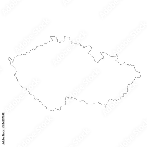 Map of Czech Republic, sign silhouette. World Map Globe. Vector Illustration isolated on white background. Europe continent.