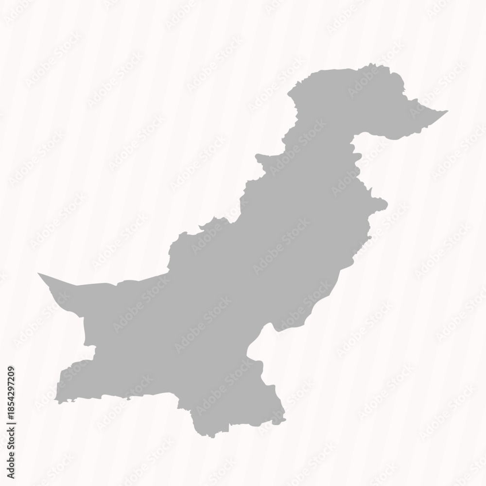 Obraz premium Flat Gray Pakistan Map Banner Background