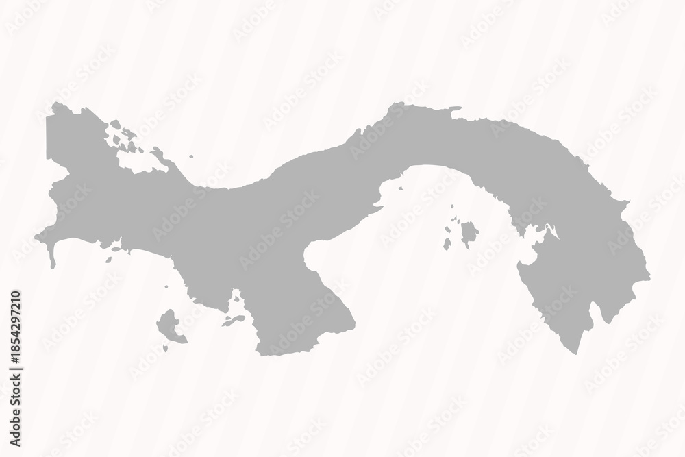 Obraz premium Flat Gray Panama Map Banner Background