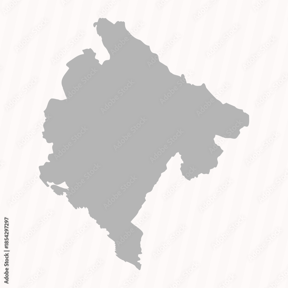 Obraz premium Flat Gray Montenegro Map Banner Background