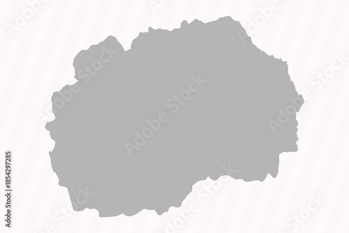 Flat Gray Macedonia Map Banner Background