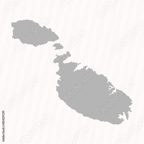 Flat Gray Malta Map Banner Background