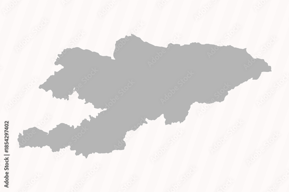 Fototapeta premium Flat Gray Kyrgyzstan Map Banner Background