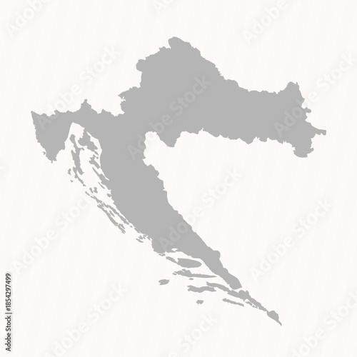 Flat Gray Croatia Map Banner Background