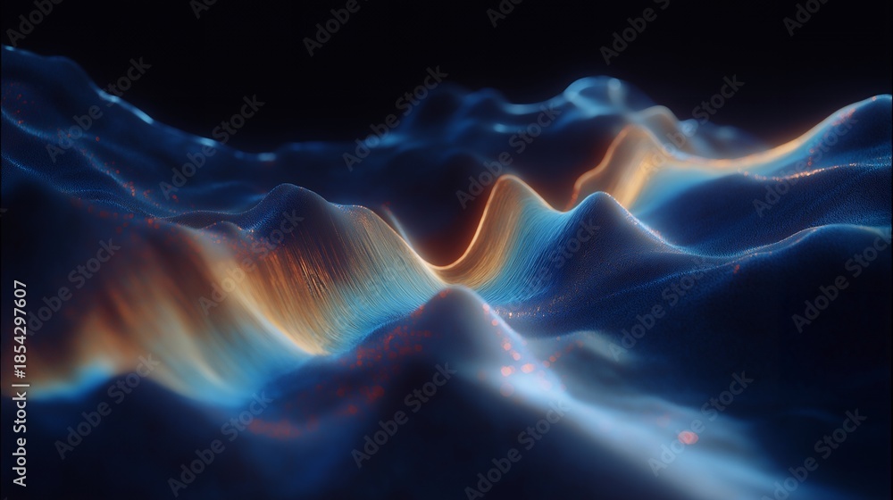 Obraz premium A spectrum-based heatmap displaying material stress levels across a surface, colors shifting from blue to red to indicate pressure distribution. cinematic color correction, natural uneven lighting