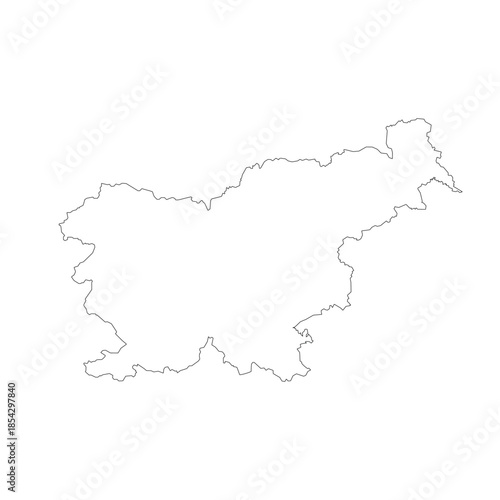 Map of Slovenia, sign silhouette. World Map Globe. Vector Illustration isolated on white background. Europe continent.
