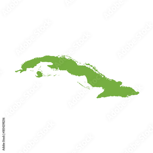 Map of Cuba, sign silhouette. World Map Globe. Vector Illustration isolated on white background. Central America continent.