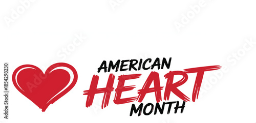 American Heart Month Vector Graphic Design - Heart Health Awareness Campaign Visual Elements and Resources ...