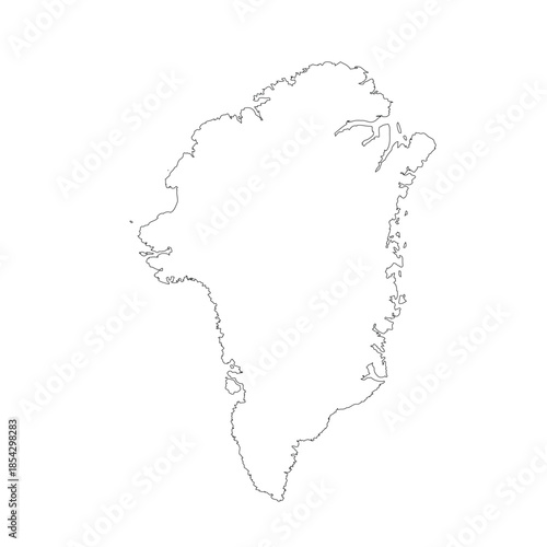 Map of Greenland, sign silhouette. World Map Globe. Vector Illustration isolated on white background. American continent.