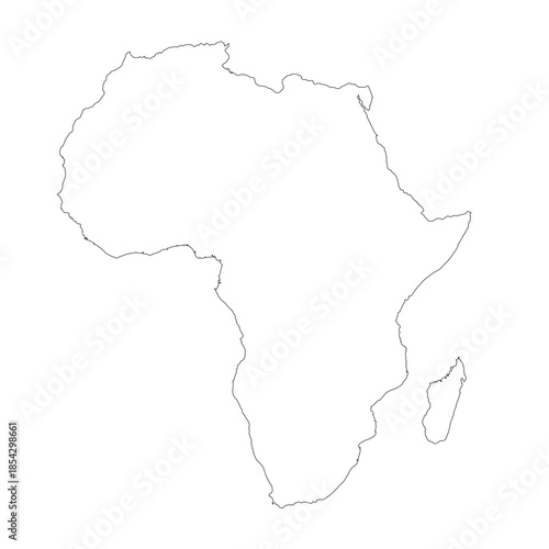 Map of Africa, sign silhouette. World Map Globe. Vector Illustration isolated on transparen background. African continent.