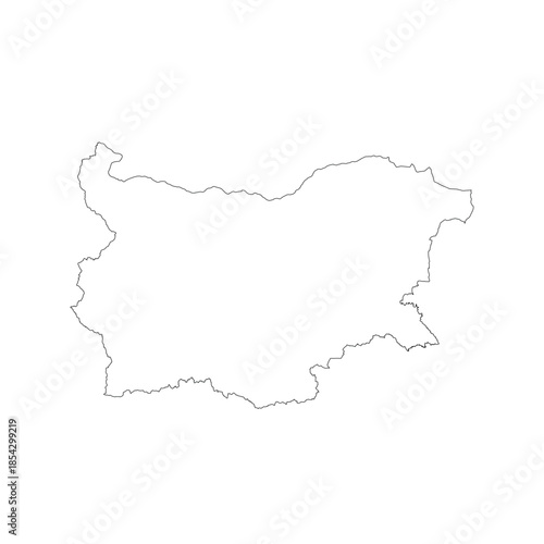 Map of Bulgaria, sign silhouette. World Map Globe. Vector Illustration isolated on white background. Europe continent.