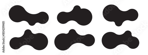 Set of abstract metaball shapes