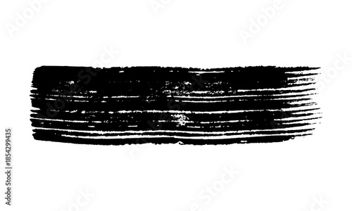 Black brush stroke on white background