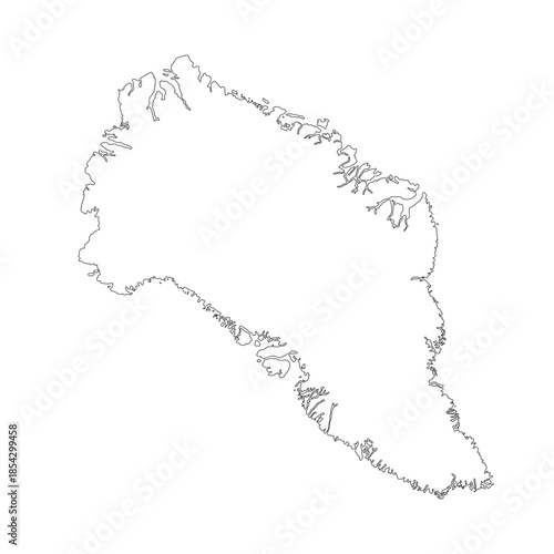Map of Greenland, sign silhouette. World Map Globe. Vector Illustration isolated on white background. American continent.