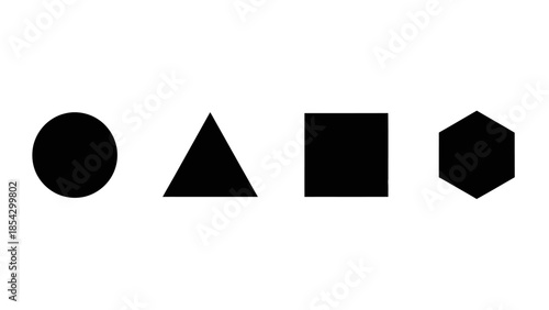 A simple composition of basic geometric shapes on a white background