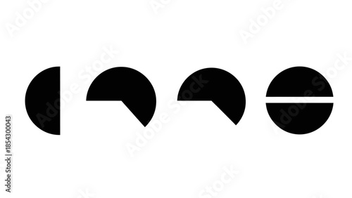 abstract circular geometric shapes progress progression data visualization minimal black and white