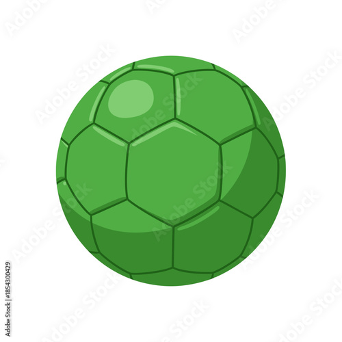 Green Handball ball, transparent background, isolated, vector