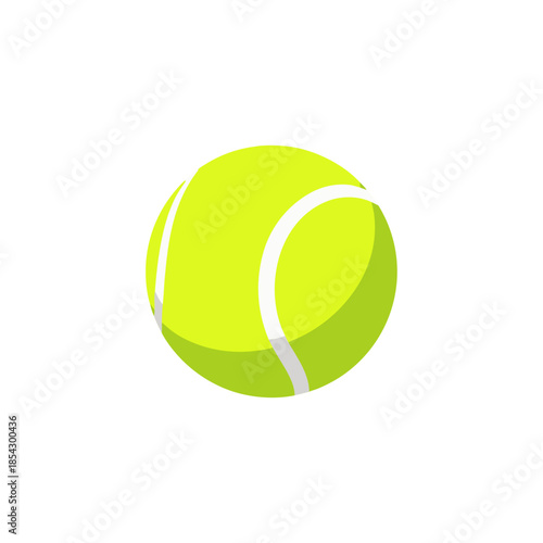 Fluorescent yellow tennis ball on a plain transparent background, isolated, vector