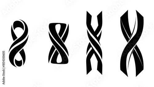 Abstract Infinity Symbol Designs Variations in Black and White
